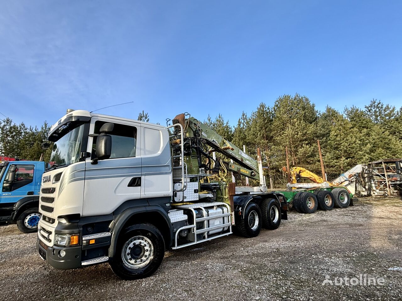 Ciężarówka do przewozu drewna Scania R580 V8 6x4 z dźwigiem LOGLIFT