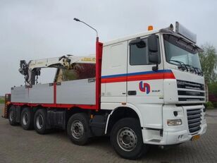 ciężarówka burtowa DAF XF 105 EPSILON190KRAAN TRUCK RIJBAAR VANAF KRAAN