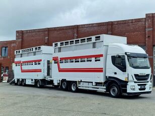ciężarówka do przewozu bydła IVECO Stralis 500 6x2*4 - Livestock 2 deck - Retarder + Trailer 2014 -