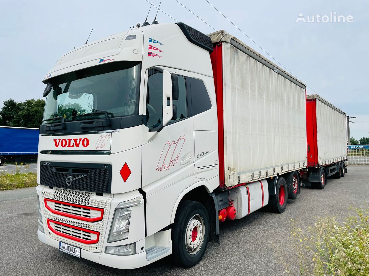 ciężarówka firanka Volvo FH 540 + przyczepa firanka
