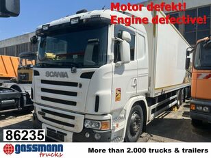 ciężarówka furgon Scania G420 6x2, Liftachse, Hiab LBW, Motor defekt!