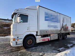 ciężarówka furgon Scania R480 6x2 box truck w/ rear lift